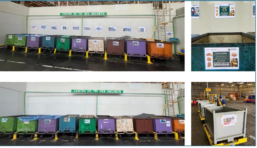 Avant / après : affichages de tri dans une zone de déchets